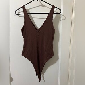 Forever 21 Deep Brown V-Neck Bodysuit